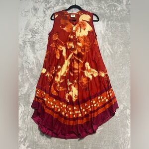 Seven Islands New York Midi Sleeveless Dress Women’s Medium Red Burgundy Purple